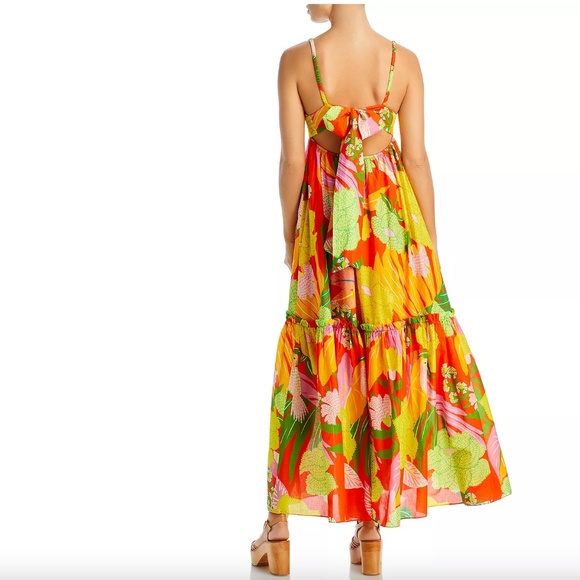 NWT $255 FARM Rio Neon Floral Tiered Cotton Maxi Dress in size XL! - Picture 6 of 14